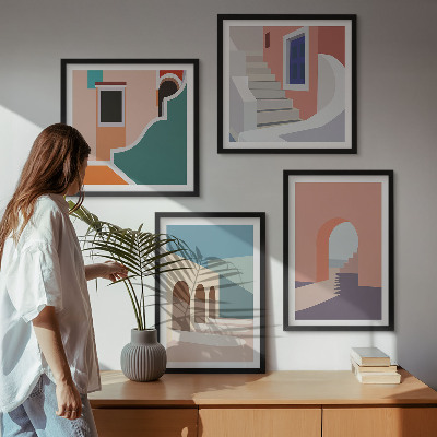Dekoratívna sada obrazov Pastelová minimalistická grafika