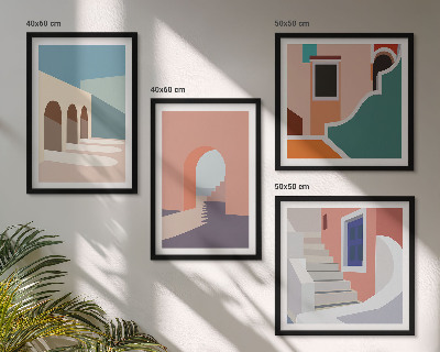 Dekoratívna sada obrazov Pastelová minimalistická grafika