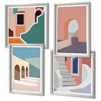 Dekoratívna sada obrazov Pastelová minimalistická grafika