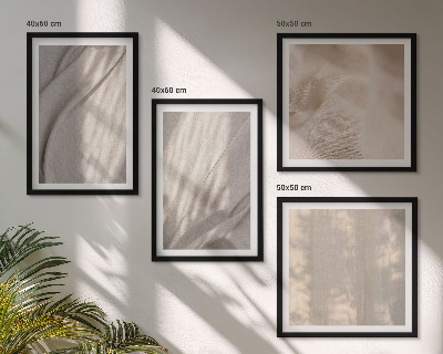 Zarámovaný set obrazov Detailný záber na prírodné boho látky