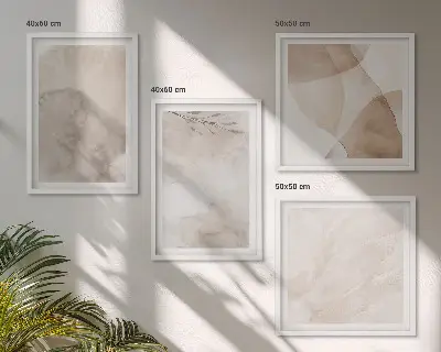 Akvarelové obrazy s boho textúrou zarámovaný set