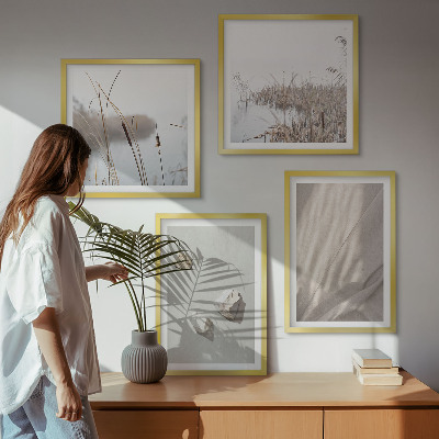 Zarámovaný set obrazov Detailné zábery stavby v boho štýle