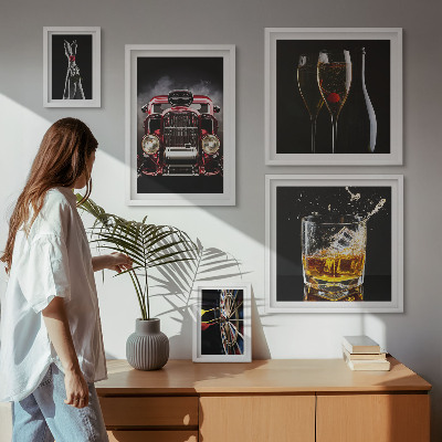 Galéria obrazov na stenu Štýlové retro autá a nápoje
