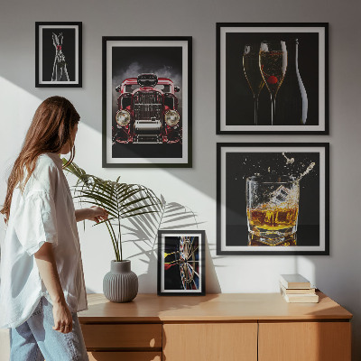 Galéria obrazov na stenu Štýlové retro autá a nápoje