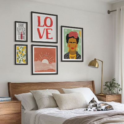 Galéria obrazov na stenu Žena s kvetmi v boho štýle