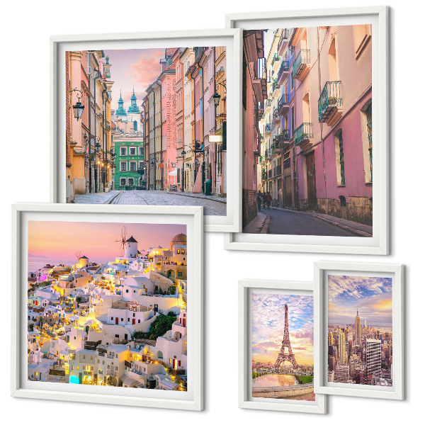 Sada obrazov nad pohovku Očarujúce mestá v Európe
