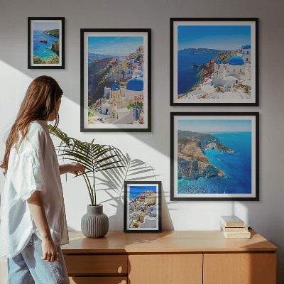 Sada obrazov nad pohovku Modré kupoly gréckych ostrovov