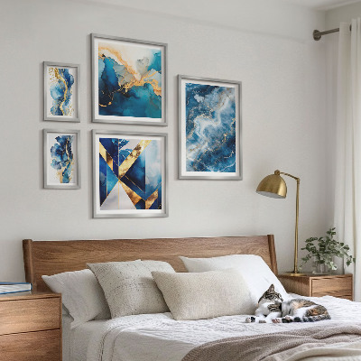 Galéria obrazov na stenu Abstraktné modré kompozície