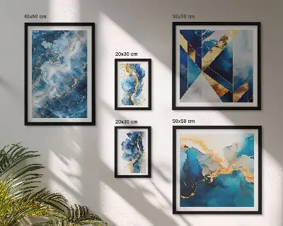 Abstraktné modré kompozície galéria obrazov na stenu