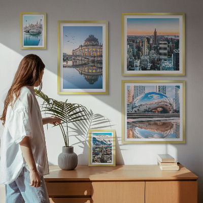 Sada obrazov nad pohovku Mestská krajina architektúra príroda