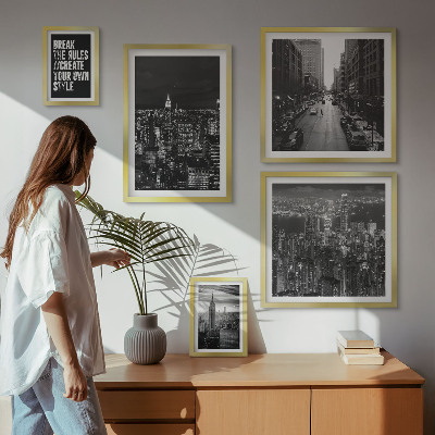 Sada obrazov nad pohovku Čiernobiele výhľady na New York