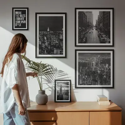 Čiernobiele obrazy New Yorku sada obrazov nad pohovku