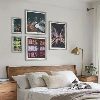 Obraz na stenu Moderné mesto nočné neónové osvetlenie