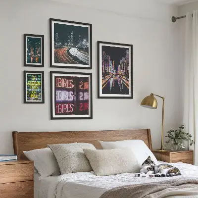 Obraz na stenu Moderné mesto nočné neónové osvetlenie