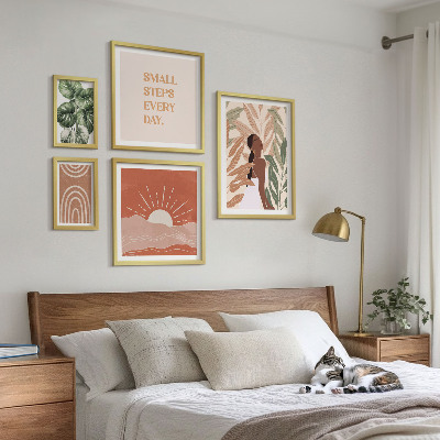 Sada obrazov nad pohovku Rastlinný motív v boho štýle