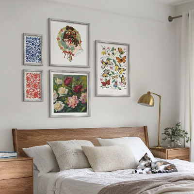 Galéria obrazov na stenu Kvety, motýle, vintage dekorácie