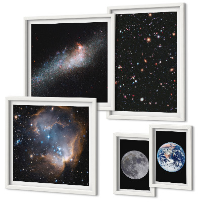 Sada obrazov nad pohovku Kozmické krajiny galaxie