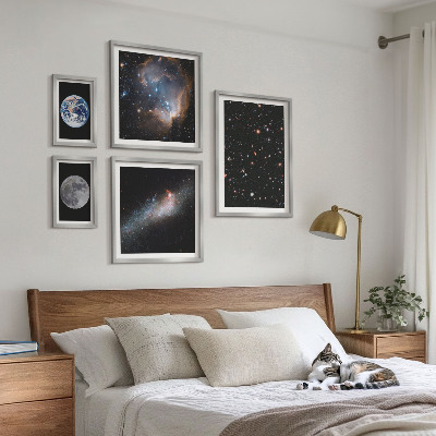 Sada obrazov nad pohovku Kozmické krajiny galaxie