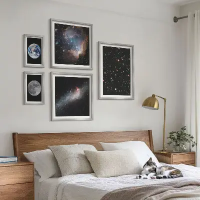 Kozmické krajiny galaxie sada obrazov nad pohovku