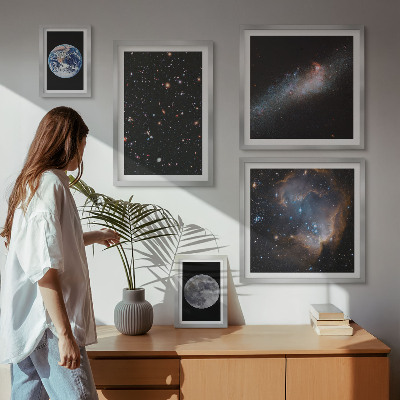Sada obrazov nad pohovku Kozmické krajiny galaxie