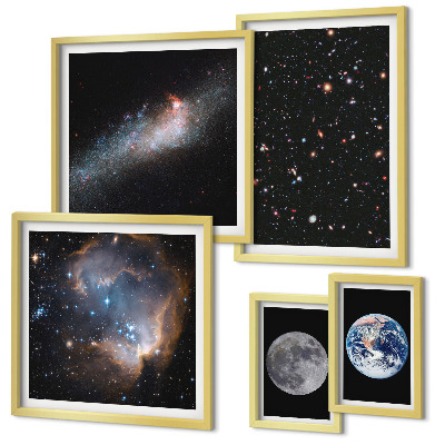 Sada obrazov nad pohovku Kozmické krajiny galaxie