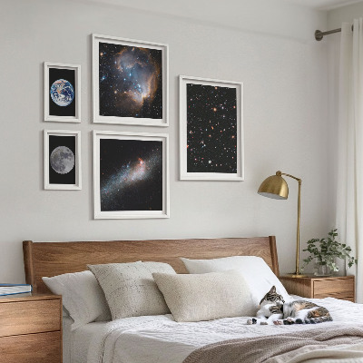 Sada obrazov nad pohovku Kozmické krajiny galaxie