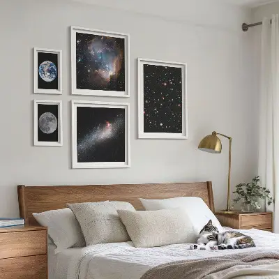 Kozmické krajiny galaxie sada obrazov nad pohovku