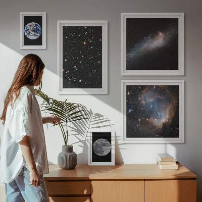 Sada obrazov nad pohovku Kozmické krajiny galaxie