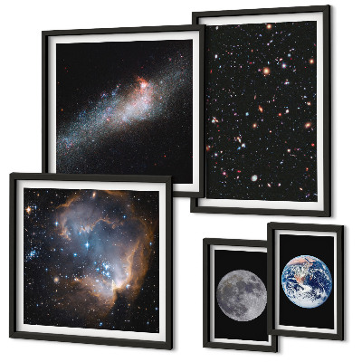 Sada obrazov nad pohovku Kozmické krajiny galaxie