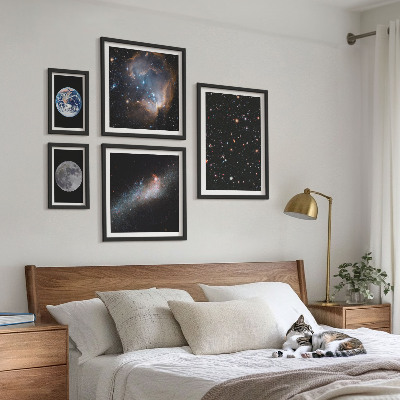 Sada obrazov nad pohovku Kozmické krajiny galaxie