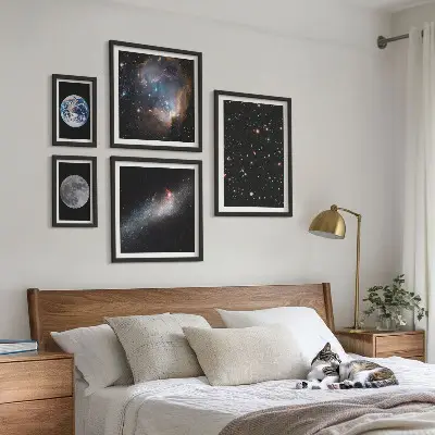 Kozmické krajiny galaxie sada obrazov nad pohovku