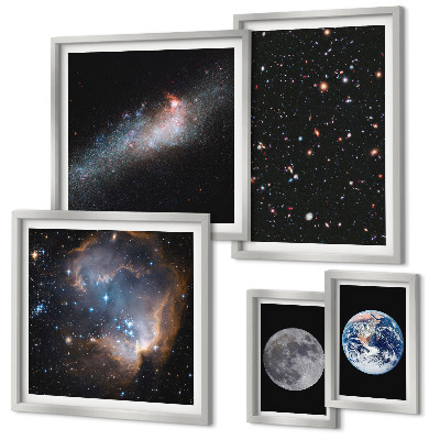 Sada obrazov nad pohovku Kozmické krajiny galaxie