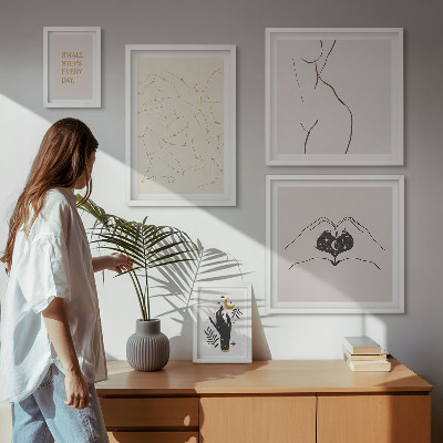 Sada obrazov nad pohovku Minimalistické vesmírne motívy