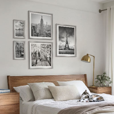 Sada obrazov nad pohovku Architektonické ikony mestských krajín