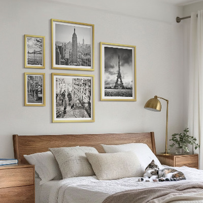 Sada obrazov nad pohovku Architektonické ikony mestských krajín