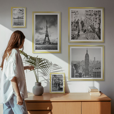 Sada obrazov nad pohovku Architektonické ikony mestských krajín