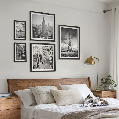 Sada obrazov nad pohovku Architektonické ikony mestských krajín