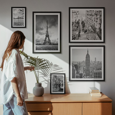 Sada obrazov nad pohovku Architektonické ikony mestských krajín