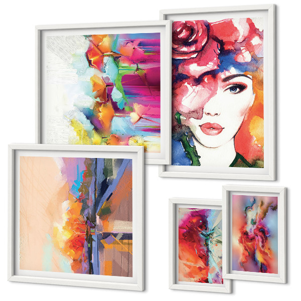 Galéria obrazov na stenu Farebné abstraktné portréty