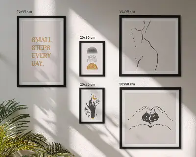 Sada obrazov nad sedačku minimalistické motívy na tému pozitívne myslenie