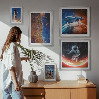 Sada obrazov nad pohovku Vesmírne cestovanie galaxiou