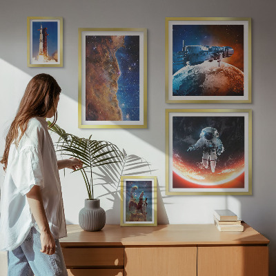 Sada obrazov nad pohovku Vesmírne cestovanie galaxiou