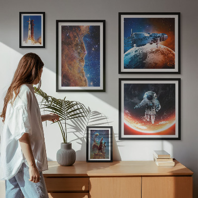 Sada obrazov nad pohovku Vesmírne cestovanie galaxiou
