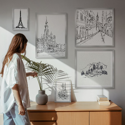 Galéria obrazov na stenu Štýlové architektonické ilustrácie