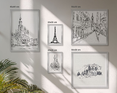Galéria obrazov na stenu Štýlové architektonické ilustrácie