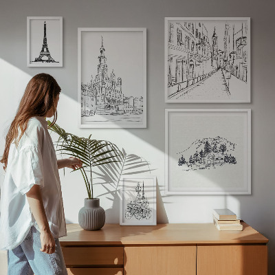 Galéria obrazov na stenu Štýlové architektonické ilustrácie