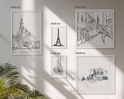 Galéria obrazov na stenu Štýlové architektonické ilustrácie