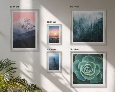 Sada obrazov nad pohovku s motívom boho krajiny, hôr a mora