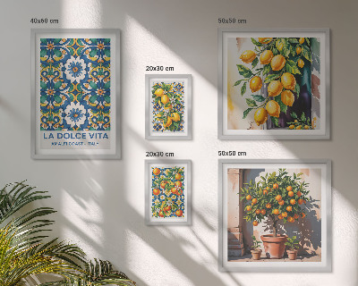 Galéria obrazov na stenu Talianske citrusové dekorácie v štýle Amalfi