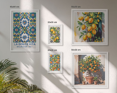 Galéria obrazov na stenu Talianske citrusové dekorácie v štýle Amalfi
